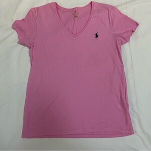 Polo by Ralph Lauren Pink Fitted V-Neck T-Shirt